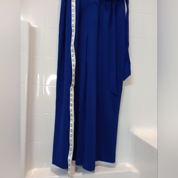 Women's Andrew Marc Ruffle Jumpsuit Blue Size 16 - Picture 6 of 11
